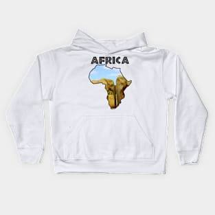 African Wildlife Continent Blue Sky Elephants Kids Hoodie